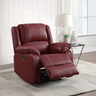 Lyngins Modern Synthetic Leather Recliner Chair with Adjustable Back & Footrest,Armchair Accent Chair for Living Room