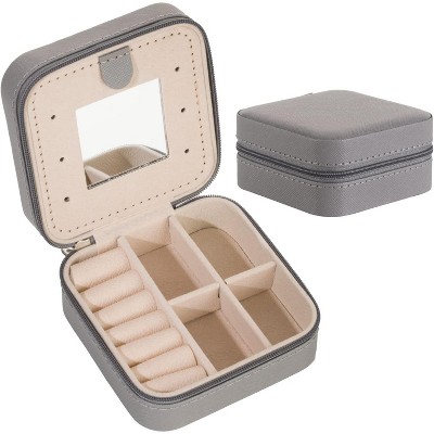 Travel jewelry box Travel Jewelry Organizer Small box Gift for Girls Women with Mirror