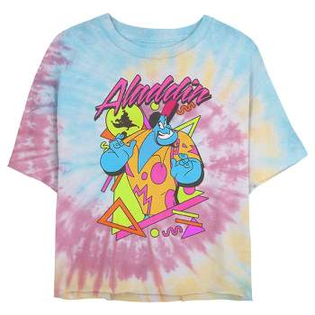 Junior's Aladdin 90s Genie Crop T-shirt - Tie Dye - X Large : Target