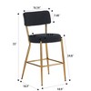 CAVINAS 24.8" Modern Dining Chairs,Set of 2/4,Teddy Fabric Counter Stools for Dining Room,Bar Stools with Round Seat,Dining Furniture Chair - 3 of 4