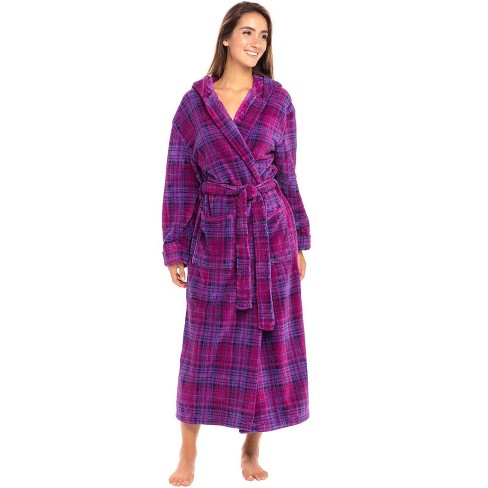 Adr Women's Robes, Long Plush Bathrobe, Womens Robe With Hood, Hooded ...