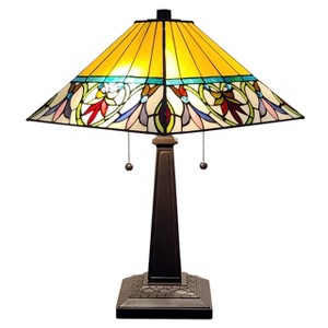 Amora Lighting Tiffany Style Floral Mission Table Lamp 22" Tall - 1 of 1