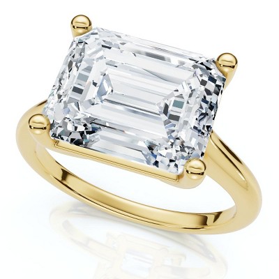 Pompeii3 Certified 5Ct Emerald Cut Lab Created Diamond Solitaire Engagement Ring Gold Or Pt