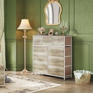 GALAXHERO Dresser 9-Drawer Fabric Storage Tower Chest for Bedroom, Hallway, Closet with Fabric Bins, Steel Frame, Wood Top, Easy Pull Handle - 1 of 1