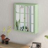 23.62 "Vintage Two Door Wall Cabinet with Mirror, Three-level Entrance Storage Space - 2 of 4