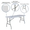 Emma and Oliver 4.97-Foot Bi-Fold Granite White Plastic Folding Table with Handle - Event Table - 3 of 4