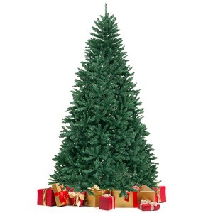 Tangkula 7.5FT Artificial Xmas Tree Hinged Fake Xmas Tree with 2254 PVC Branch Tips Foldable Metal Stand - 1 of 4