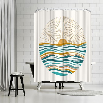 Americanflat California Sunset by Modern Tropical 71" x 74" Shower Curtain