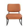 25"W Metal Legs Rocking Chair Upholstered in Teddy/PU Fabric, Comfortable Side Chairs 4S - ModernLuxe - 2 of 4