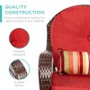 Best Choice Products Outdoor Wicker Rocking Chair for Patio, Porch w/ Steel Frame, Weather-Resistant Cushions - Red - 3 of 4