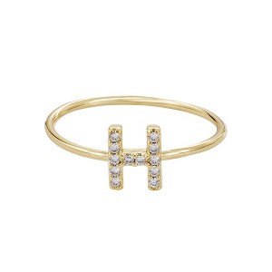Adornia 14k Gold Plated CZ Pave Initial Ring - 1 of 3