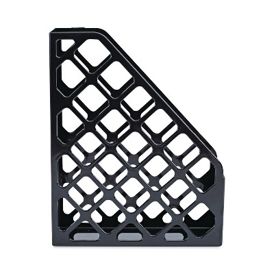 Black Recycled Plastic Desktop Magazine File 11.75 x 3 x 9.5