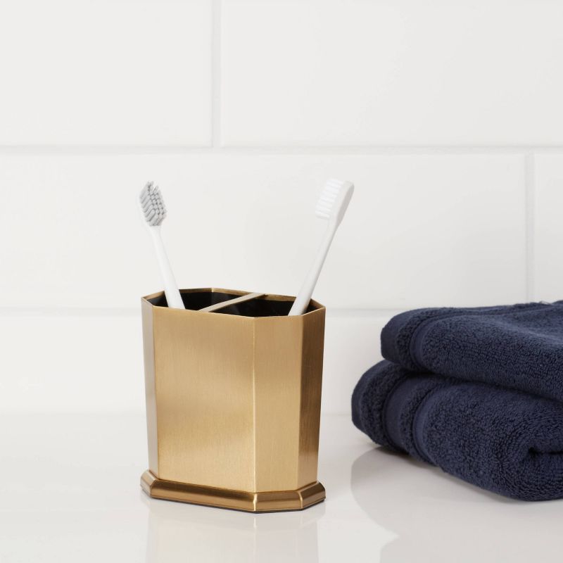 Solid Toothbrush Holder Faceted Gold - Threshold&#8482;, 2 of 5