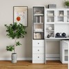 70.87"H Bookcase with Glass Door, Narrow Storage Cabinet with 3 Drawers and 4 Storage Shelves, Display Cabinet - 2 of 4