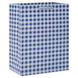 Large Specialty Gift Bag Gingham Blue