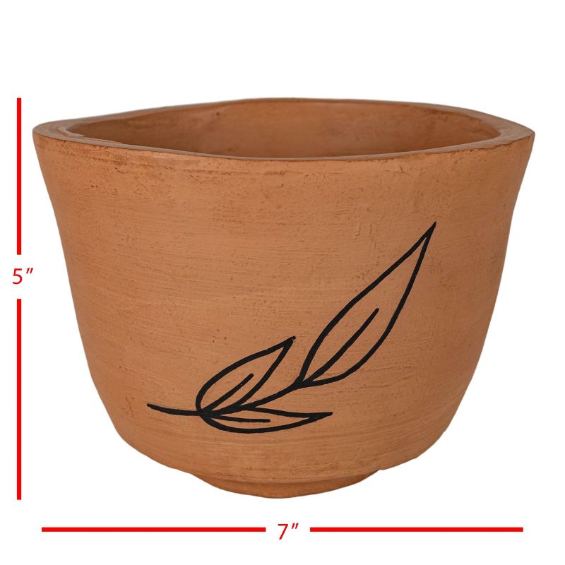 Leaf Accent Terracotta Planter - Foreside Home & Garden, 5 of 6