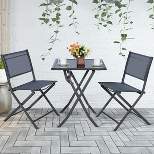 Costway 3PCS Bistro Set Garden Backyard Table Chairs Outdoor Patio Furniture Folding