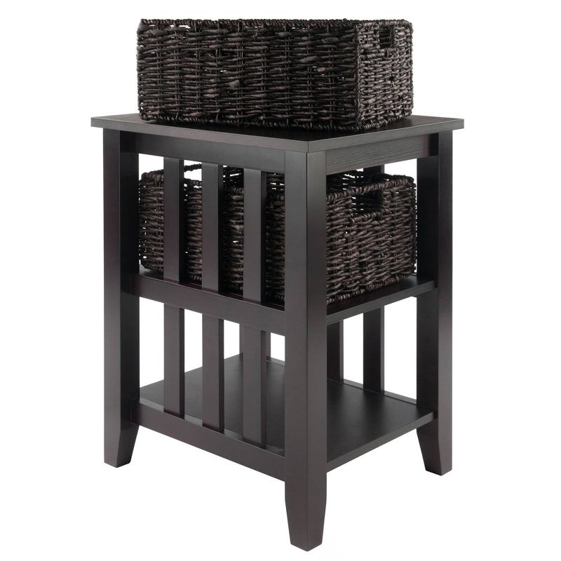 Morris Side Table with Baskets Espresso/Chocolate - Winsome, 6 of 9