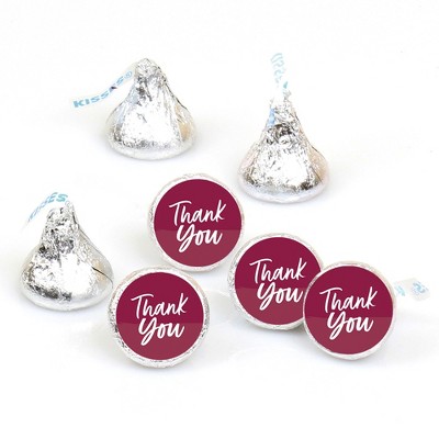 Big Dot of Happiness Burgundy Elegantly Simple - Guest Party Favors Round Candy Sticker Favors - Labels Fits Chocolate Candy (1 sheet of 108)