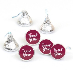 Big Dot of Happiness Burgundy Elegantly Simple - Guest Party Favors Round Candy Sticker Favors - Labels Fits Chocolate Candy (1 sheet of 108) - 1 of 4