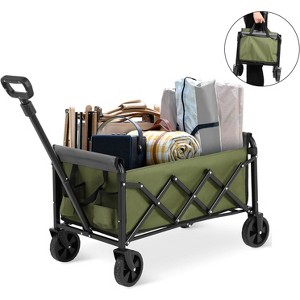 HTUTWOO Beach Collapsible Wagon Cart, Heavy Utility Wagon Cart, 70L Capacity, Heavy Duty 200 lbs - 1 of 4