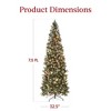GustoWave Prelit Pencil Snow Flocked Spruce Artificial Christmas Tree with Incandescent Warm White Lights & Foldable Stand,Green-White - 3 of 4