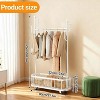 Portable Heavy Duty Clothes Rail, Movable Clothes Rack on Wheels with Storage Shelf, Metal Clothing Rail for Hanging Garments, for Bedroom,Laundry - 2 of 2