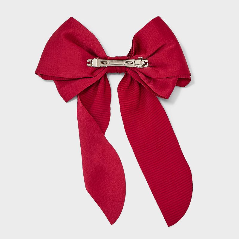 Satin Bow Barrette Hair Clip - A New Day™, 3 of 7