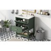 Okak 24" Modern Bathroom Vanity with Undermount Sink Multi-function Bathroom Cabinet with 2 Drawers & Open Shelf for Small Apartment, Green - 2 of 4