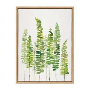 18" x 24" Sylvie Sword Ferns by Patricia Shaw Framed Wall Canvas Natural - Kate & Laurel All Things Decor: Modern Botanical Digital Art - 1 of 4