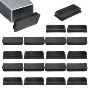 Unique Bargains Chair Leg Bar Stool Plastic Rectangle Hole Tubing End Plug Caps Black - 1 of 4