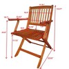 Syemin Wooden Folding Chair Set of 4, Foldable Decorative Chair for Living Room, Dining Room, Patio, Brown, 18.9"*22.83"*33.27" - 2 of 4
