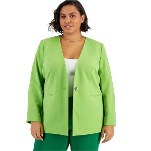 bar III Womens Stretch Solid One Button Blazer Jacket - 1 of 2