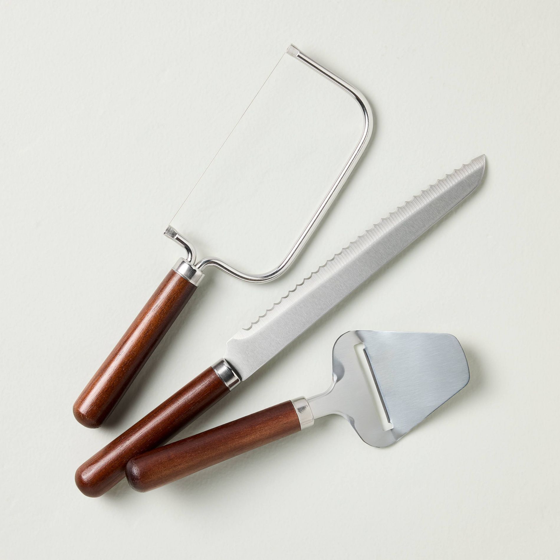 Set of 3 Cheese and Bread Knives Dark Brown - Hearth & Hand™ with Magnolia