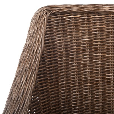 Coastal Spain Inspired White Cotton Cushioned Rattan Arm Chair