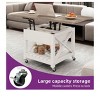 3-In-1 Lift Top Square Coffee Table With Wheels Stools Multi-Function 2 Tier Dining Table With Hidden and Open Storage Living Room Dining Room - 4 of 4