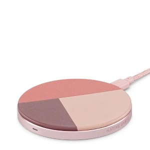 Native Union Drop Wireless Charger Pad With USB Cable, High Speed, Qi Compatible, Non-Slip, For iPhone, AirPods and More, Marquetry Rose - 1 of 4