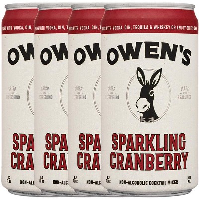 Owen’s Craft Mixers |Sparkling Cranberry| Handcrafted in the USA with Premium Ingredients | Vegan & Gluten-Free Soda Mocktail and Cocktail Mixer