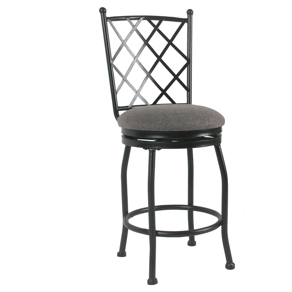 Photos - Chair Tristan Metal Counter Height Barstool Black - HomePop