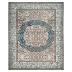 Light Gray/Blue Abstract Loomed Area Rug - (10