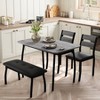 Dining Table Set for 4, Sturdy Wooden Kitchen Table with Metal legs, 1 Upholstered Bench & 2 Classic Dinner Chairs, Kitchen and Dining Set - 3 of 4