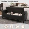 Storage Bed Bench, Faux Leather Upholstered Ottoman Foot Rest with Rolled Arms - 3 of 4