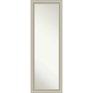 18" x 52" Non-Beveled Romano Silver Narrow Wood on The Door Mirror - Amanti Art: Modern Full Length Hanging Closet Mirror - 1 of 4