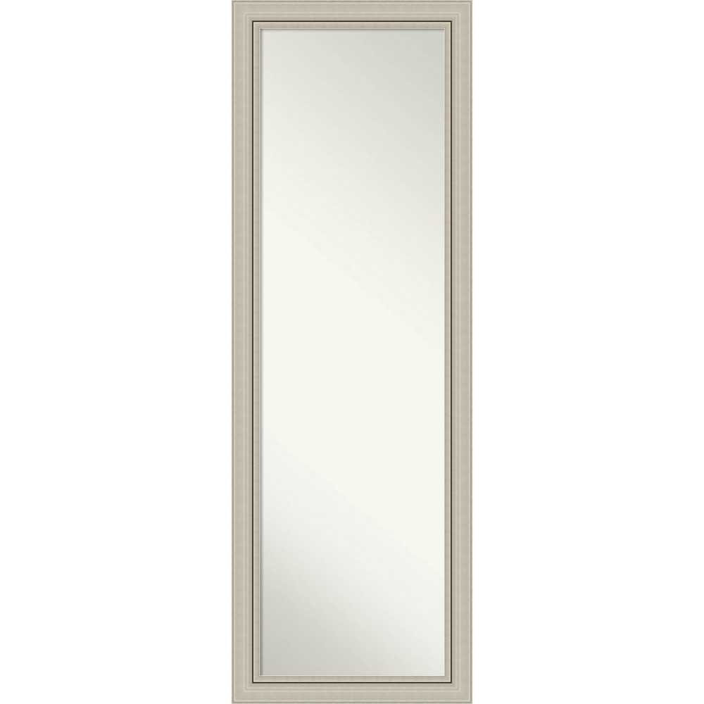 Photos - Wall Mirror 18" x 52" Non-Beveled Romano Silver Narrow Wood on The Door Mirror - Amant