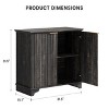 Fluted Buffet Sideboard Cabinet with Storage, Kitchen Storage Cabinet with Adjustable Shelves - image 2 of 4