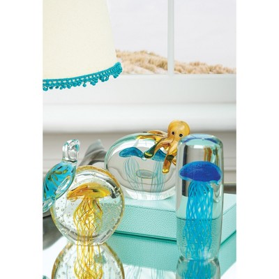 Multicolor Glass Octopus and Jellyfish Figurine, 4.33 inches