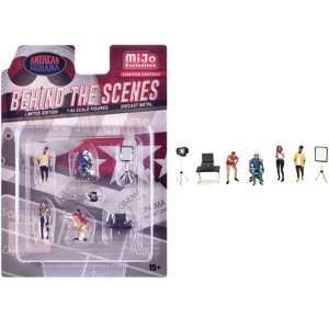 "Behind The Scenes" 7 piece (4 People, 3 Accessories) Diecast Figures Set 1/64 Scale Models by American Diorama - 1 of 4
