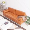 DOMETOUR 83 Inch PU Leather Sofa with USB Charging Ports, Modern Couch Loveseat with 2 Bolster Pillows for Living Room Apartment Bedroom - 2 of 4