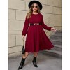 Plus Size Women's Long Knit Dress with Lantern Sleeves, Soft Casual Crewneck Tunic Sweater Dress for Tall Ladies - 2 of 4