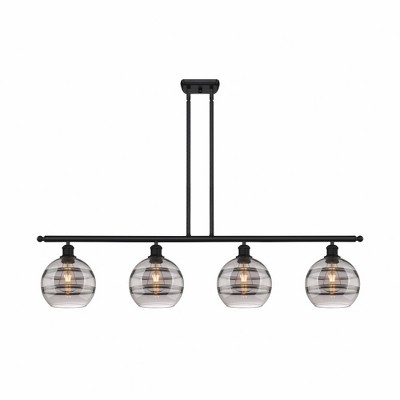 Rochester - 4 Light Stem Hung Island In Industrial Style-10.38 Inches Tall and 48 Inches Wide